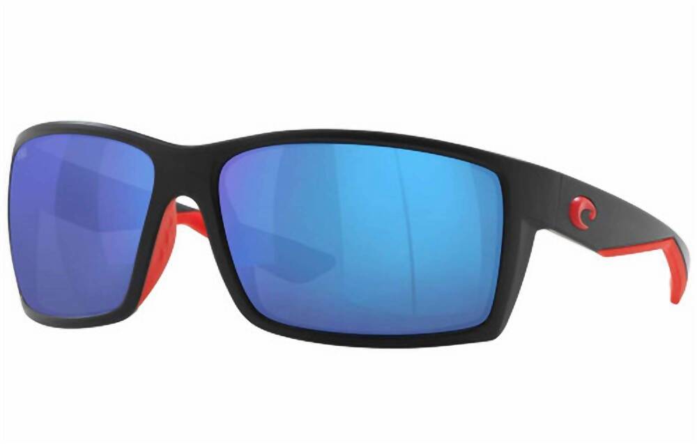 NEW COSTA DEL MAR unisex - reefton sunglasses in race black frame/blue mirror